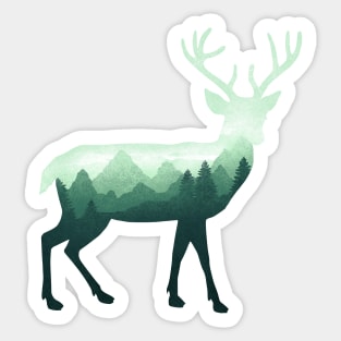 Dramabite Deer Stag Elk Double Exposure Surreal Wildlife Animal Sticker